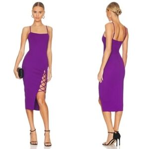 EUC Lovers + Friends AALIYAH Purple Midi Dress Size Small